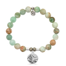 Load image into Gallery viewer, T. Jazelle Green Quartz Stone Bracelet with Cactus Sterling Silver Charm

