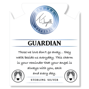 Green Quartz Stone Bracelet with Guardian Sterling Silver Charm