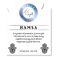 Load image into Gallery viewer, Green Quartz Stone Bracelet with Hamsa Sterling Silver Charm

