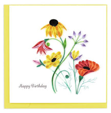 Load image into Gallery viewer, Wildflower Birthday Blooms Quilling Greeting Card

