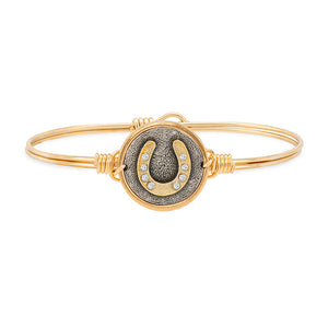 Lucky Horseshoe Charm Bangle Bracelet