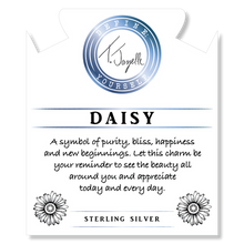 Load image into Gallery viewer, Indigo Tiger&#39;s Eye Stone Bracelet with Daisy Sterling Silver Charm
