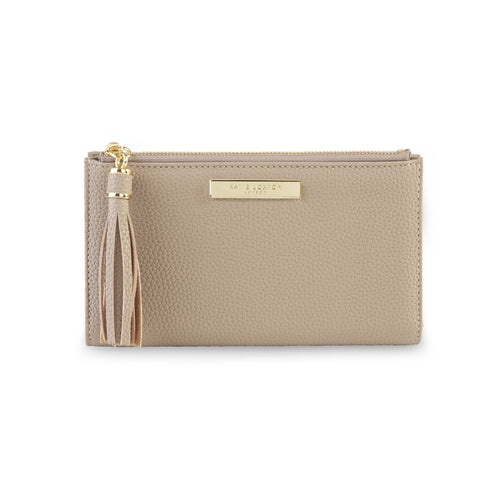 Tassel Fold Out Purse - Taupe