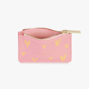 Gold Print Card Holder - Live Love Sparkle - Pink