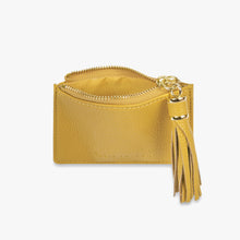 Load image into Gallery viewer, Tassel Card &amp; Coin Holder - Yellow/Ochre
