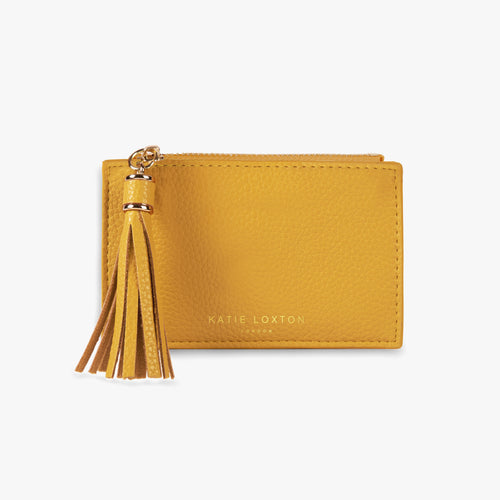 Tassel Card & Coin Holder - Yellow/Ochre