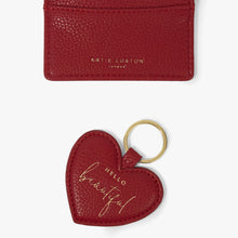 Load image into Gallery viewer, Heart Keychain &amp; Card Holder Set - Red
