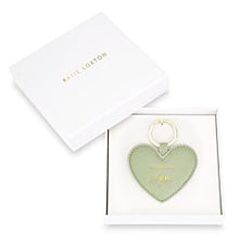 Load image into Gallery viewer, Beautifully Boxed Heart Keyring - Wonderful Mom - Sage Green
