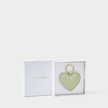 Load image into Gallery viewer, Beautifully Boxed Heart Keyring - Wonderful Mom - Sage Green
