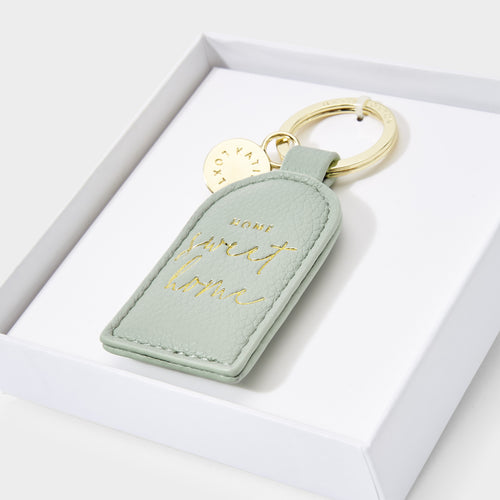 Beautifully Boxed Keyring - Home Sweet Home - Sage Green