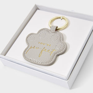 Beautifully Boxed Dog Keyring - You're Paw-fect - Gray