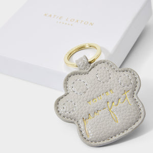 Beautifully Boxed Dog Keyring - You're Paw-fect - Gray