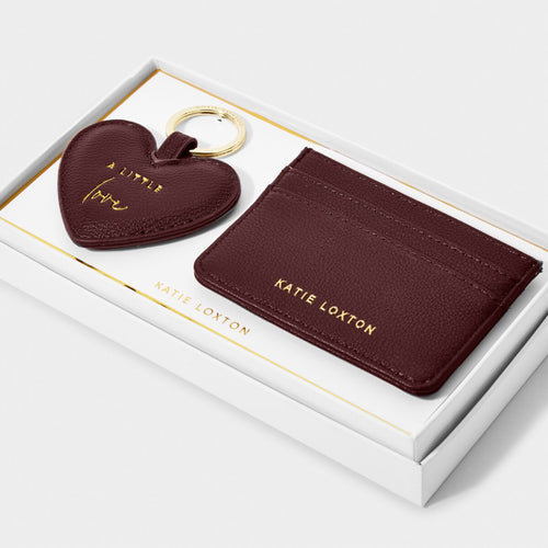 Heart Keychain & Card Holder Set - A Little Love - Plum