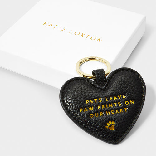 Beautifully Boxed Pet Keychain - Pets Leave Pawprints On Our Heart - Black