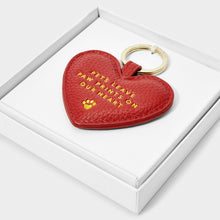 Load image into Gallery viewer, Beautifully Boxed Pet Keychain - Pets Leave Pawprints On Our Heart - Red
