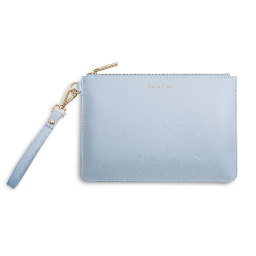 Katie Loxton Secret Message Pouch - Time to Shine/You Got This Girl Cornflower Blue