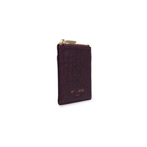 Alexa Metallic Card Holder - Burgundy Shimmer