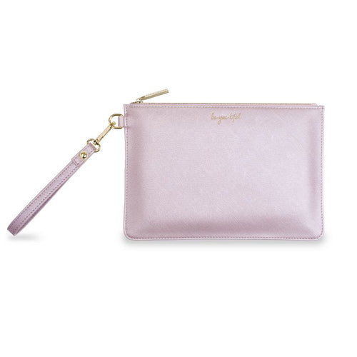 Katie Loxton Secret Message Pouch - Be You Tiful/Be Your Own Kind Of Beautiful Metallic Lilac