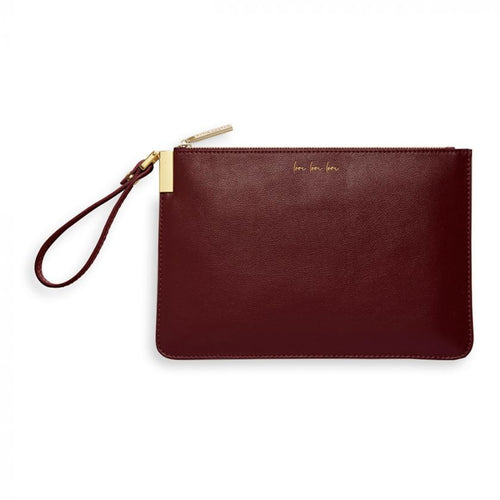 Katie Loxton Secret Message Pouch - Love Love Love/Follow Your Heart Burgundy
