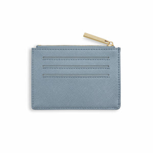 Wave Print Card Holder - Metallic Blue