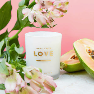 Love Love Love Candle - Sweet Papaya and Hibiscus Flower