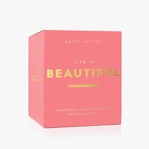 Life is Beautiful Candle - Grapefruit and Pink Peony