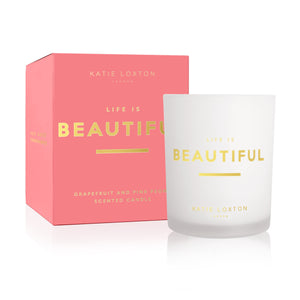 Life is Beautiful Candle - Grapefruit and Pink Peony
