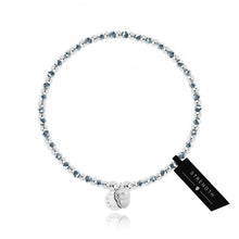 Load image into Gallery viewer, Symbol - Strength- Silver Bracelet With Blue Crystals

