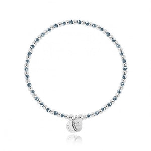 Symbol - Strength- Silver Bracelet With Blue Crystals