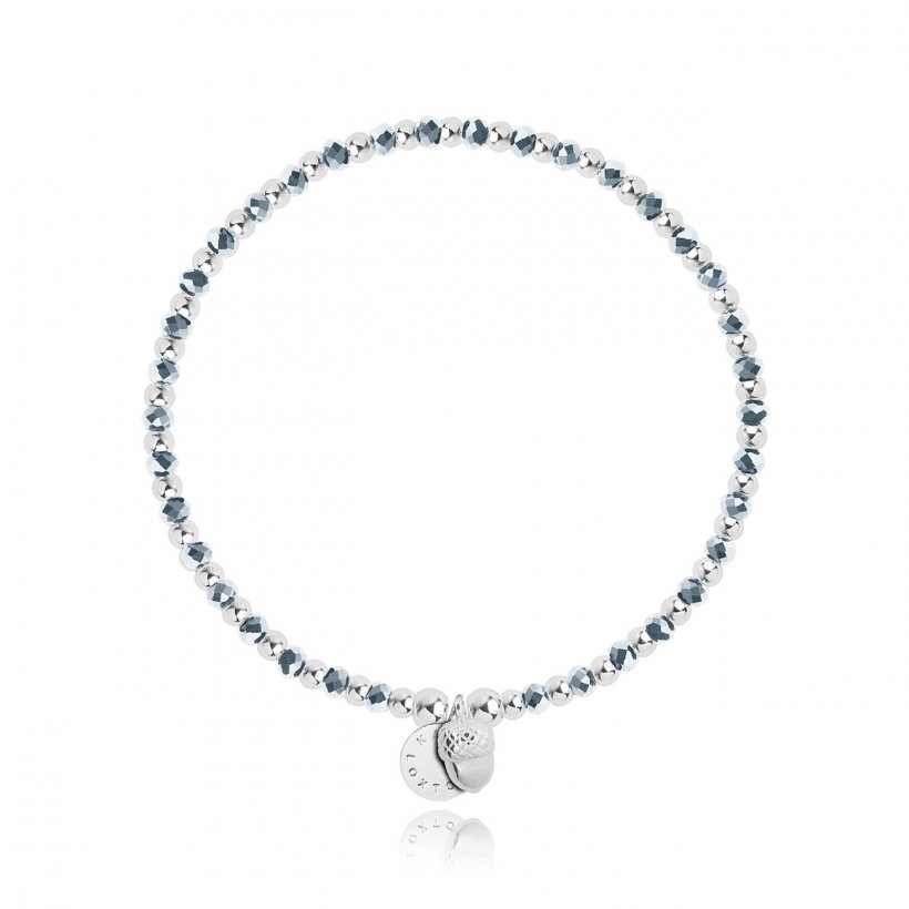 Symbol - Strength- Silver Bracelet With Blue Crystals