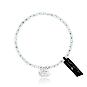 Symbol - Good Energy - Silver Bracelet With Aqua Crystals