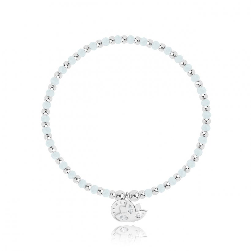 Symbol - Good Energy - Silver Bracelet With Aqua Crystals