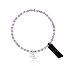 Load image into Gallery viewer, Symbol - Hope - Silver Bracelet With Purple Crystals
