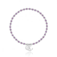 Load image into Gallery viewer, Symbol - Hope - Silver Bracelet With Purple Crystals
