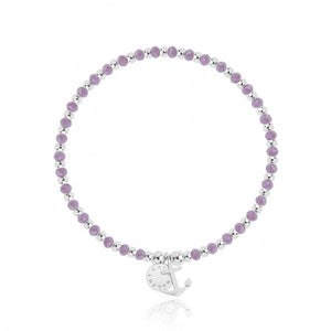 Symbol - Hope - Silver Bracelet With Purple Crystals