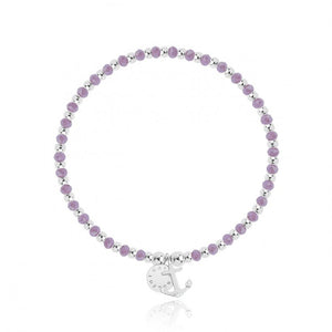 Symbol - Hope - Silver Bracelet With Purple Crystals