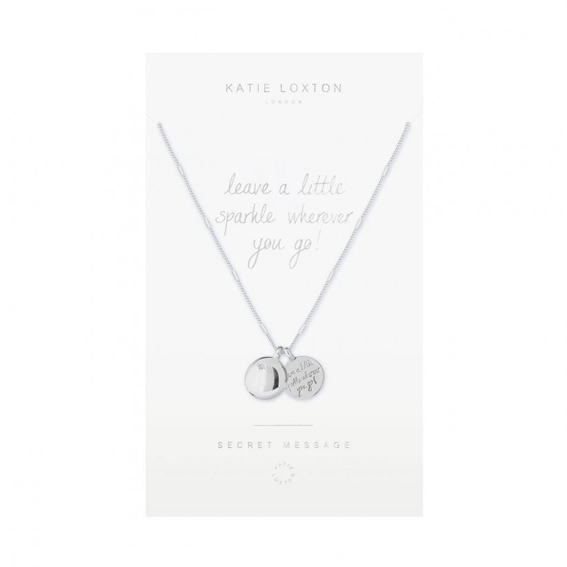 Secret Message Necklace - Leave a Little Sparkle Wherever you Go! - Silver Chain and Charms