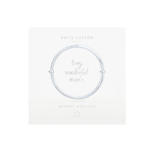 Katie Loxton - Secret Message Bangle - To My Wonderful Mom - Silver Bangle