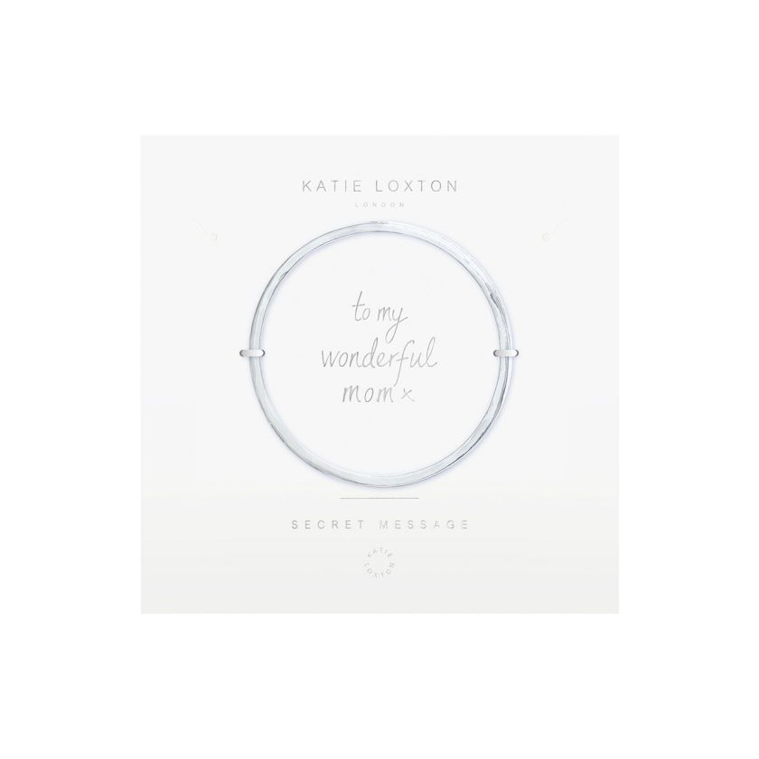 Katie Loxton - Secret Message Bangle - To My Wonderful Mom - Silver Bangle
