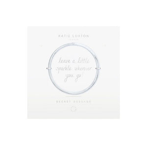 Katie Loxton - Secret Message Bangle - Leave a Little Sparkle Wherever You Go! - Silver Bangle