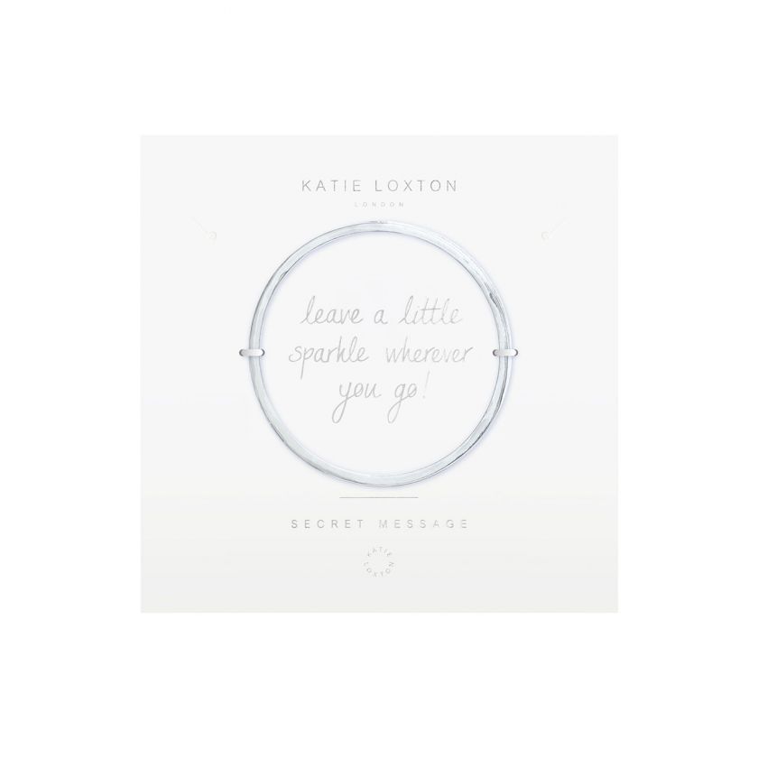 Katie Loxton - Secret Message Bangle - Leave a Little Sparkle Wherever You Go! - Silver Bangle
