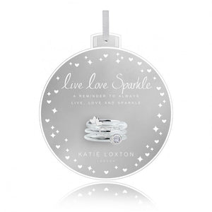 Bauble Ring Set - Live Love Sparkle - 3 Adjustable Ring Set