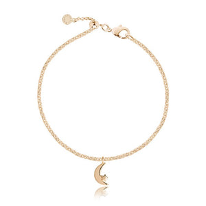 Katie Loxton Wish - Moon - Yellow Gold Moon Charm Bracelet