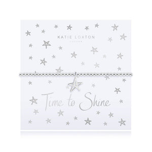 Katie Loxton Time to Shine - Siver Chain Shine Star Pendant on Foiled Card - Bracelet