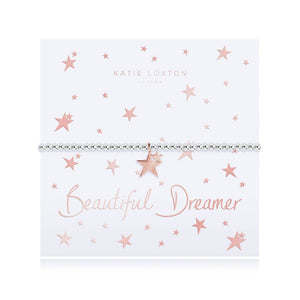 Katie Loxton Beautiful Dreamer - Siver Chain Rose Gold Stars Pendant on Foiled Card - Bracelet
