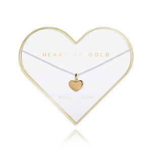 Heart of Gold  - Gold Heart Silver Chain Necklace