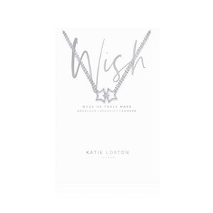 Katie Loxton - Wish - Silver Pave Star Charm on Silver Necklace/Choker/Bracelet