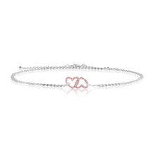 Load image into Gallery viewer, Katie Loxton - Love - Rose Gold Pave Heart Charm on Silver Necklace/Choker/Bracelet
