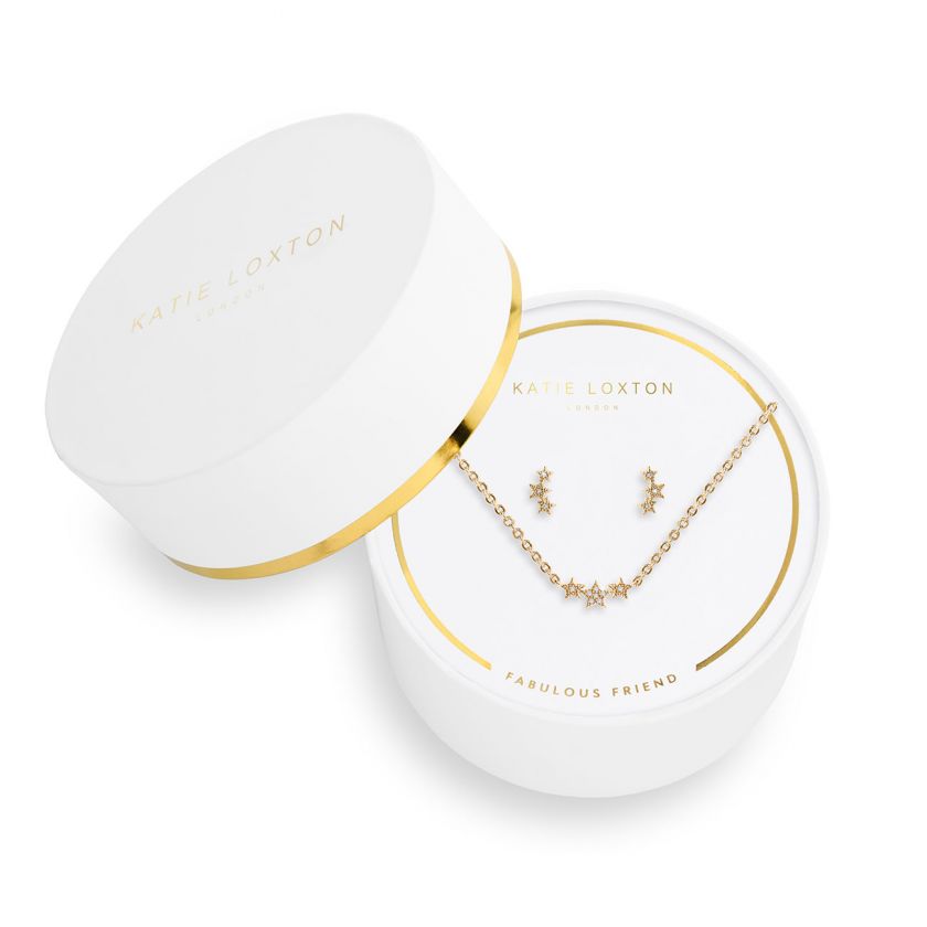 Sentiment Set - Fabulous Friend - Stardust - Gold - Necklace 46cm + 5cm Extender / Stud Earrings