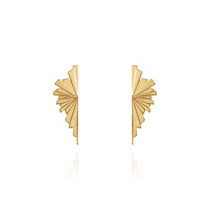 Golden Fan Stud Earring